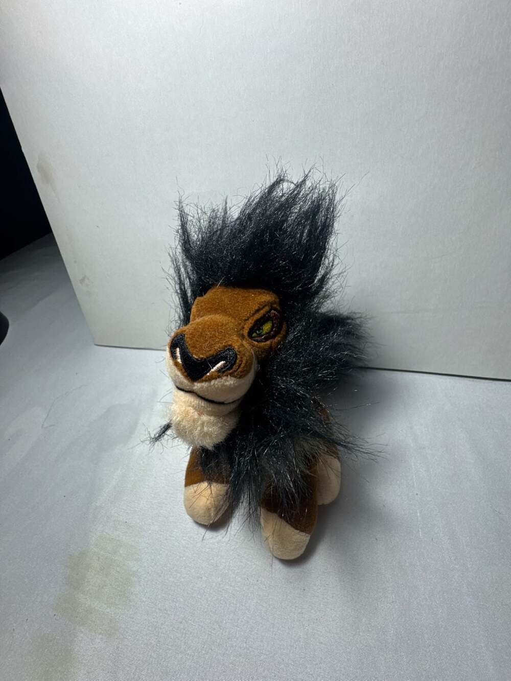 Vintage 90s HTF The Lion King Scar Lion Bean Bag Plush Stuffed Toy Disney Store